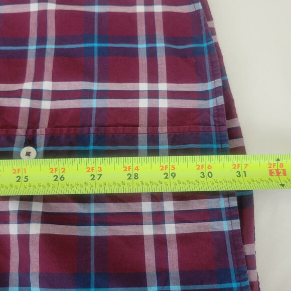 American Eagle Shirt Mens Large Red Plaid Classic Fit Long Sleeve Button Down - Picture 11 of 12
